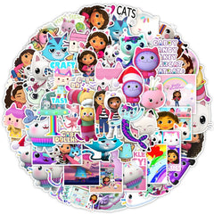 50pcs Doll Doodle Waterproof Stickers for DIY Creative Toys & Gifts