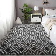 Soft Geometric Patterned Plush Rug for Bedroom 23.6x42.7in