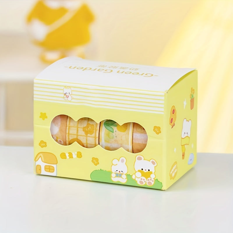 4pcs Cartoon Milk Washi Tape Set Small Fresh Japanese Sticker