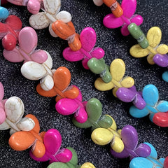 38-Piece Butterfly Turquoise Beads Set 15x20mm - 0.6-0.8in