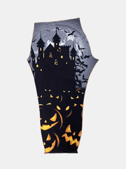 Halloween Pumpkin Print High Waist Yoga Leggings