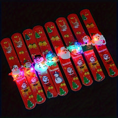 5pcs Christmas Santa Claus Slap Bracelets Assorted Designs