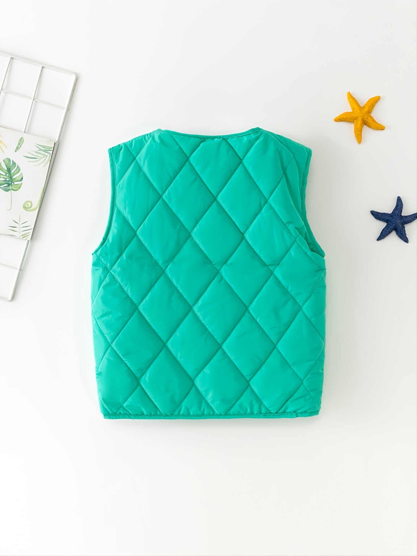 Kids Solid Alphabet Warm Vest Autumn And Winter