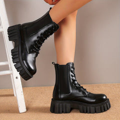Women's Lace-Up Platform Ankle Boots