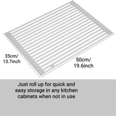 18 Tubes 49 78 34 Roll Up Dish Drying Rack Stainless Steel