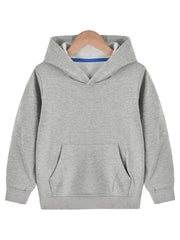 Boys Casual Solid Pullover Hoodie Long Sleeve Sweatshirt