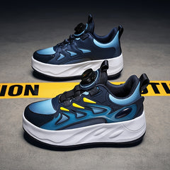 Boy's Roller Shoes with Rotating Buckle Comfy Wheel Skate Sneakers