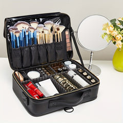 Large Capacity Travel Makeup Case with Adjustable Dividers