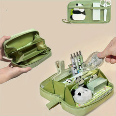 Transparent Grid Pencil Case - Large Capacity & Stylish