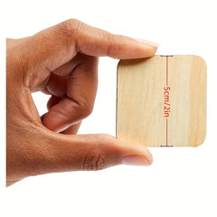 50pcs 2in Wooden Squares for DIY Crafts Wooden Cutout Tiles for Painting