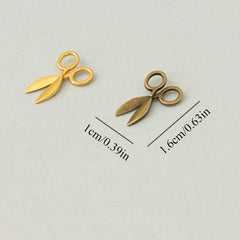 2pcs Dollhouse Mini Scissors Bronze Toy Alloy Desktop Ornament