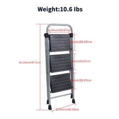 2 Step Folding Step Stool Non Slip Rubber Lightweight Sturdy Durable Step Ladder