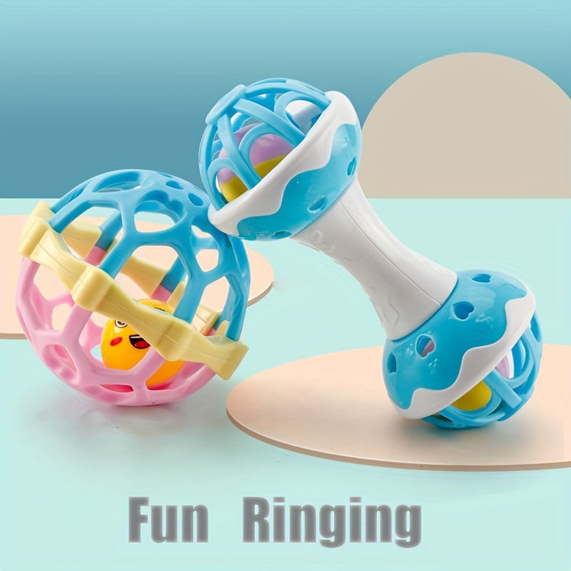 Baby Teether Molar Hand Rattle Soft Glue Hand Grab Ball Set Toys