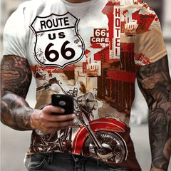 Men's Vintage Motorbike Graphic T Shirt Active Stretch & Comfort