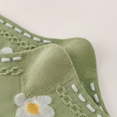 5 Pairs Floral Print Socks Sweet Women's Stockings