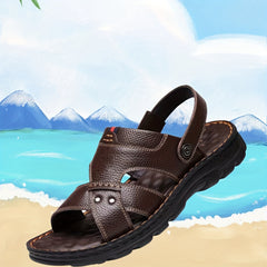 Men's Vintage Slip On Slide Sandals PU Leather Shoes