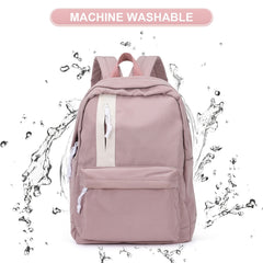 Colorblock School Bag Preppy Daypack All Match Zipper Travel Bag