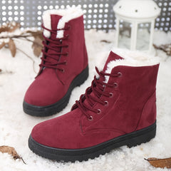 Women's Non Slip Lace Up Outdoor Boots Warm Hiking Boots