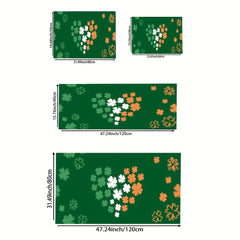 Four Leaf Clover Print Rug Love Pattern Carpet Machine Washable Floor Mat