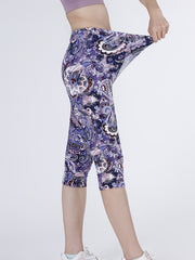 Floral Print Skinny Stretchy Leggings High Waist Yoga Leggings