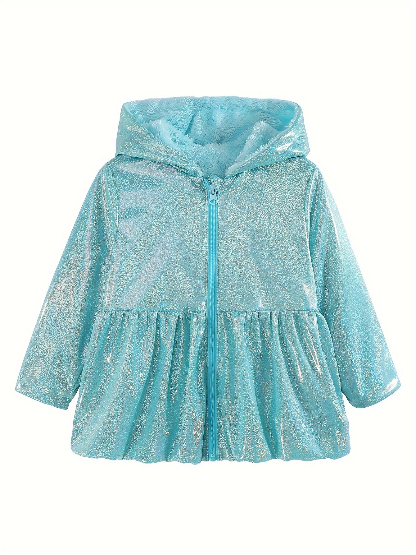 Toddler Girls Fleece Lined Zip Hooded Jacket Warm Hoodies Coat