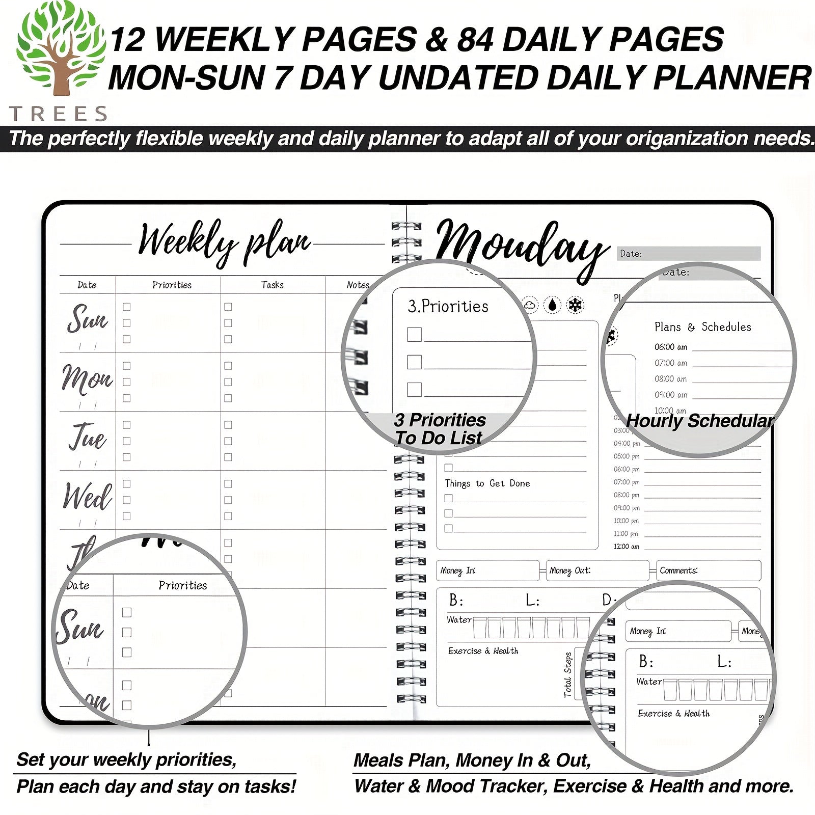 Trees Daily Weekly Planner Notepa...