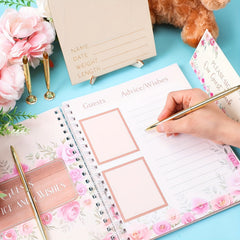 Floral Shower Guest Book Memory Book for Girls & Boys