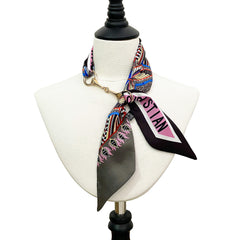 Vintage Butterfly Print Skinny Scarf Neckerchief For Women