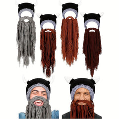 Funny Knitted Beard Hat for Halloween Christmas
