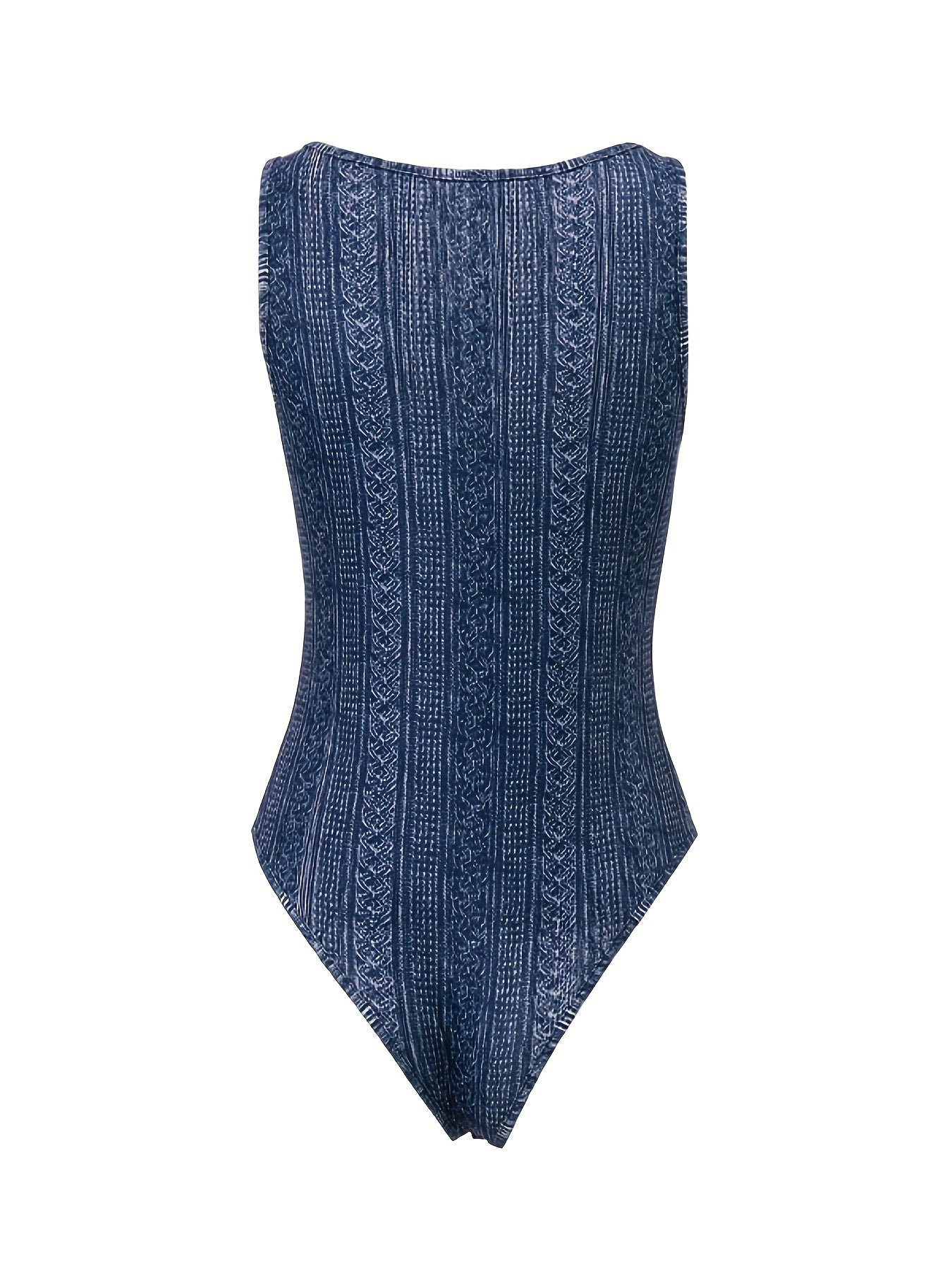 Cut Out Tank Bodysuit Allover Print Casual One Piece Bodysuit