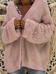 Open Front Chunky Knit Cardigan