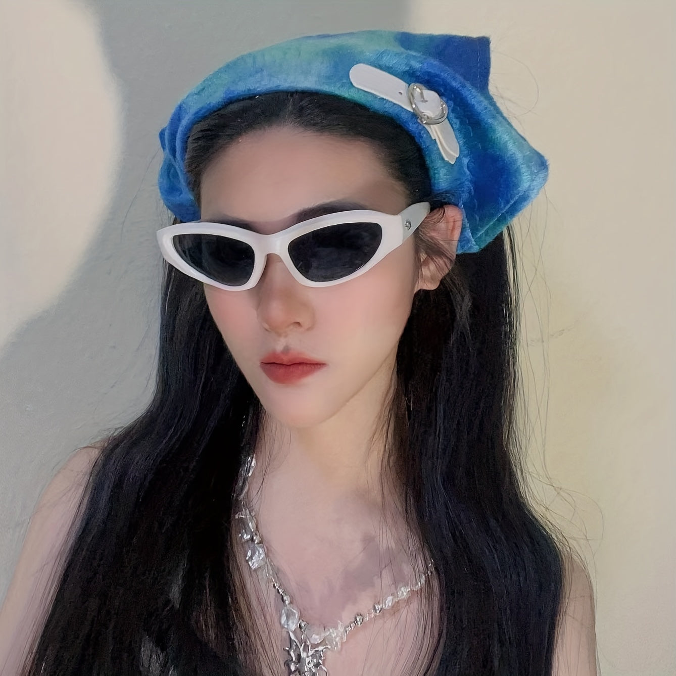 Y2K Embossed Triangle Scarf Gradient Headband Turban Bandana