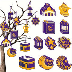 10pcs Paper Moon Stars DIY Hanging Pendants Party Decoration Supplies