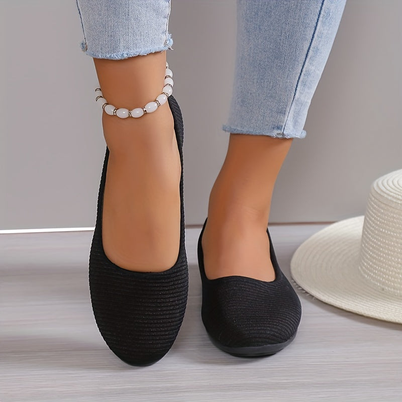 Women's Fabric Ballet Flats Soft Sole Slip On Shoes