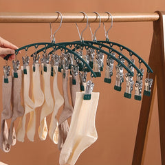 Dip Glue Sock Clip Stainless Steel Metal Hanger - 10 Clips Sock Rack