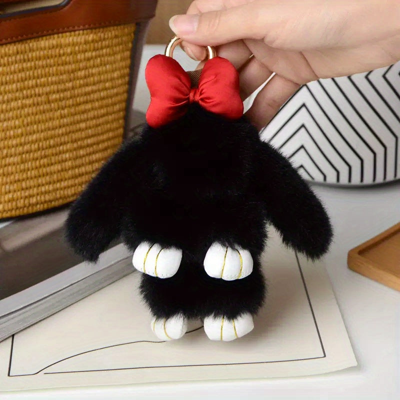 Soft Rabbit Fur Keychain Fluffy Rex Bunny Keychain Decoration