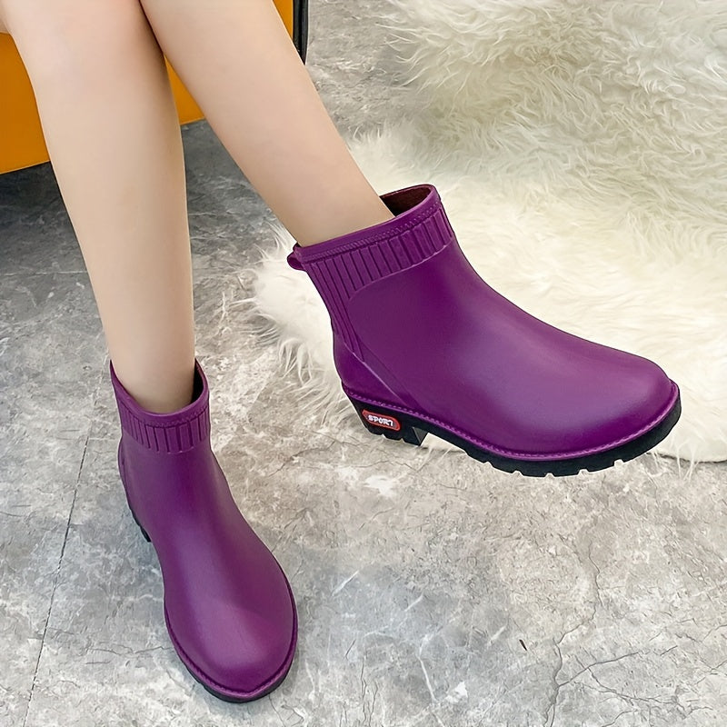 Women's Waterproof Anti-Slip Rain Boots Lightweight Rubber Work Boots