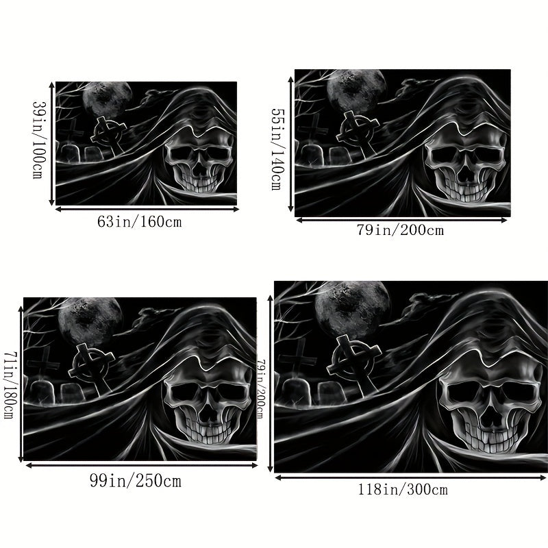 Halloween Skull Area Rug Anti Slip Washable Crown Home Bedroom