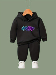 Girls 2pc Cartoon Hooded Sweatshirt & Sweatpants Set Kids Clothes For Girls