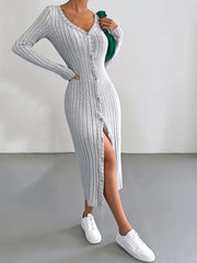 Casual Sweater Dress Women's Plus Solid Ri...