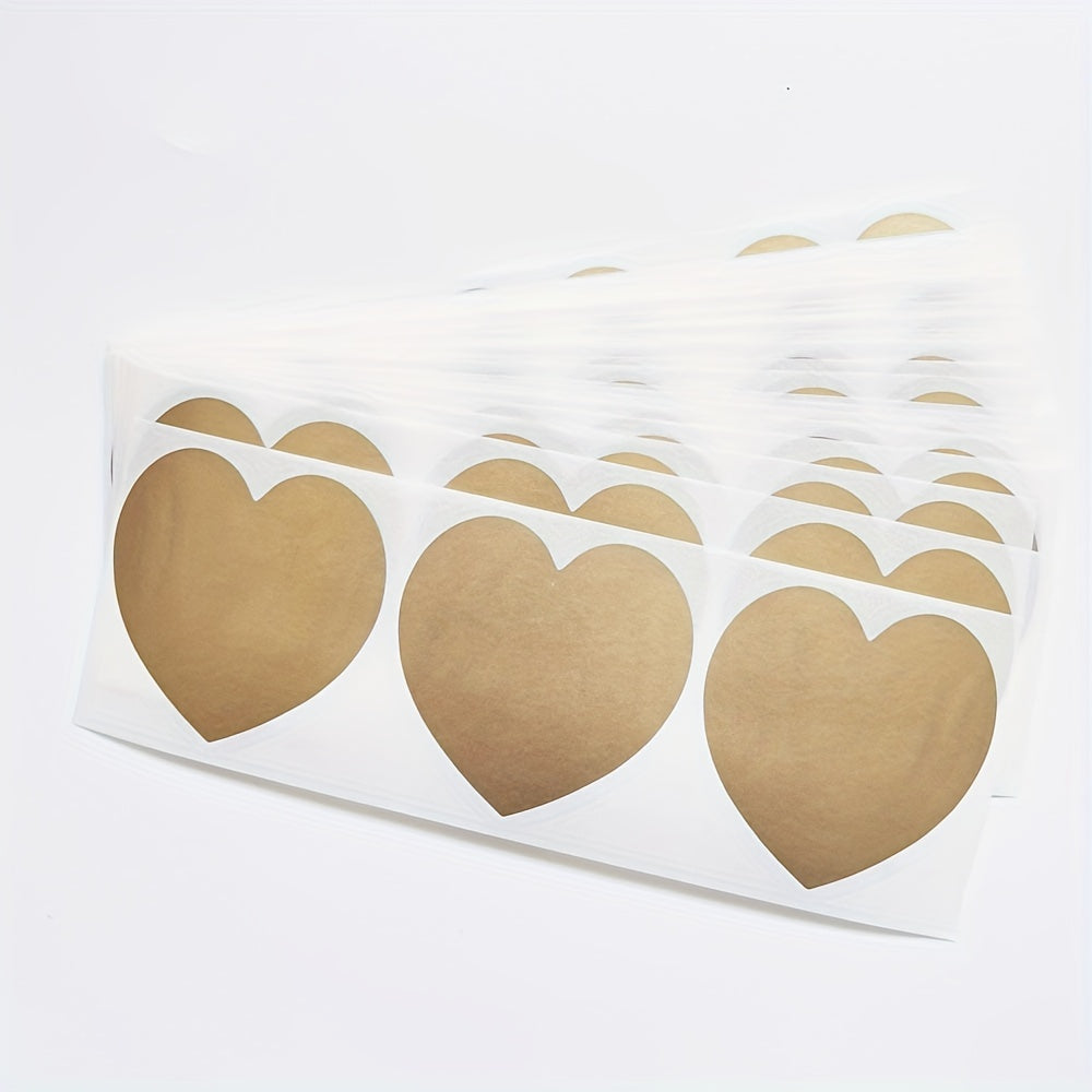 100pcs Heart Shape Scratch Off Stickers Gold Silver Gray Rose Color