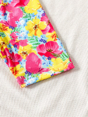 Toddler Girls Flowers Graphic Elastic Waist Biker Shorts