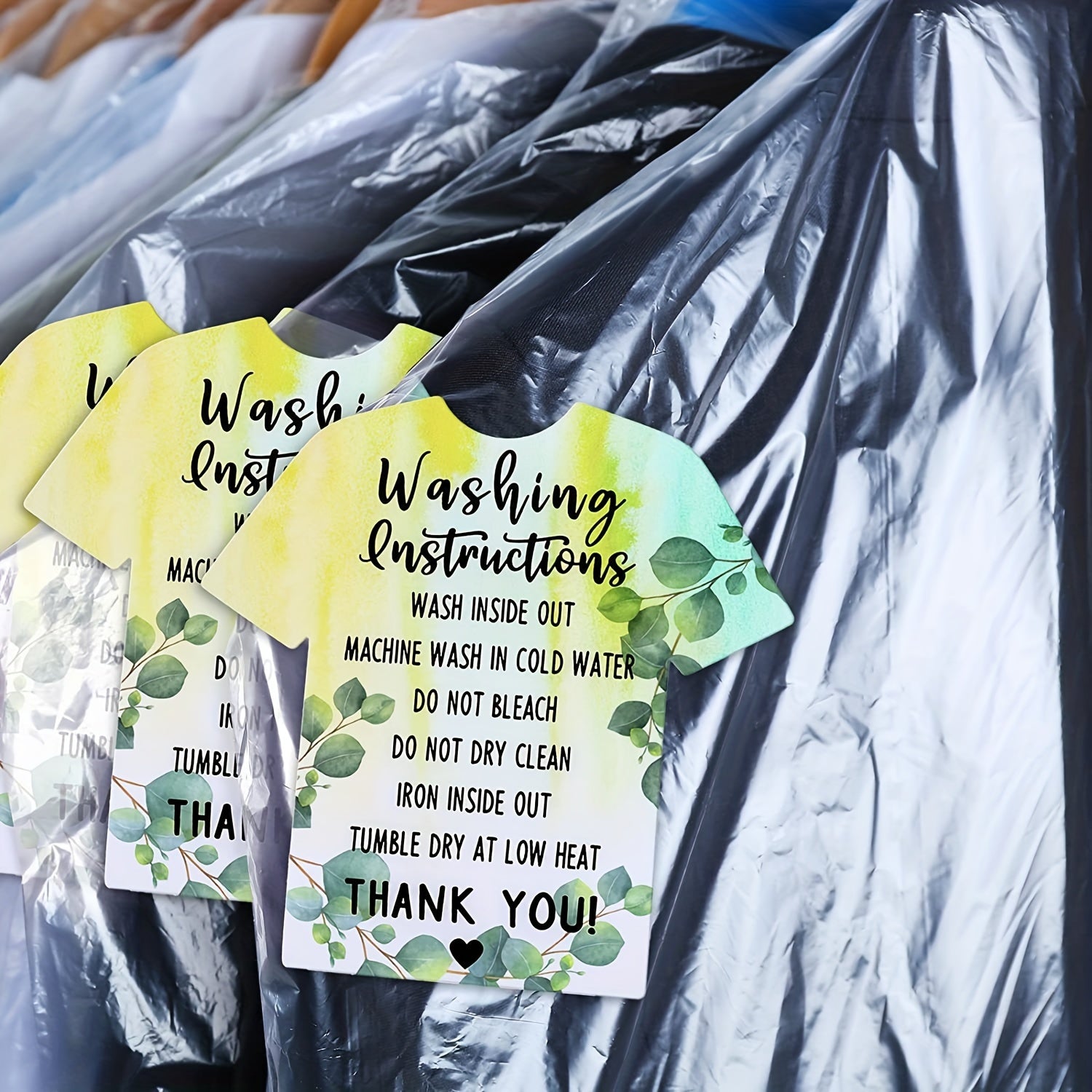 50pcs Clothing T Shirt Wash Instruction Card Shirt Care Instruction Card