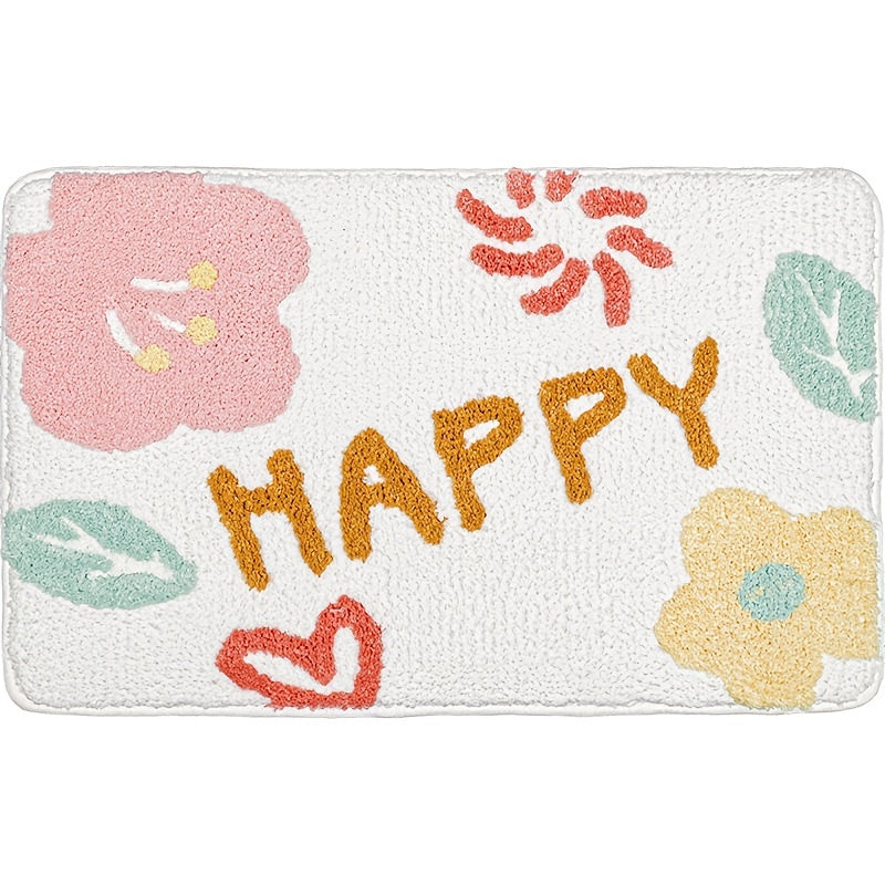 1pc Cartoon Floor Mat Toilet Water Absorbent Non-slip Bathroom Mat