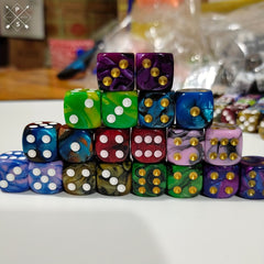 10pcs 16mm Colourful Round Edges Dices For Games Halloween Party Supplies