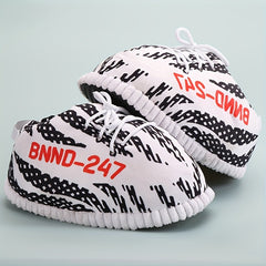 Striped Warm Winter Home Shoes Boys Girls Comfy Non-slip