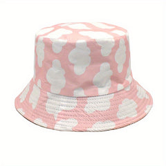Cloud Print Reversible Bucket Hat Unisex Casual Couple Sun Cap