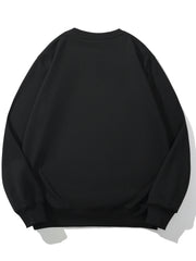 Rugby In Hand Print Round Neck Sweater American Football Loose Long Sleeve Pullo