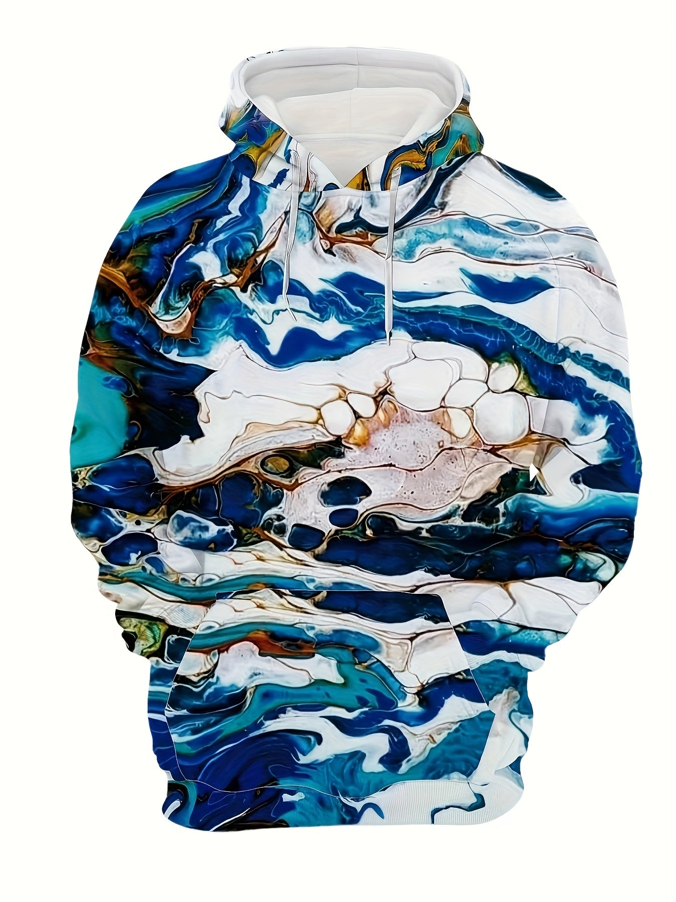 Colorful Novelty Print Hoodie Men's Graphic Pullover Hooded Sweatshirt