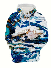 Colorful Novelty Print Hoodie Men's Graphic Pullover Hooded Sweatshirt